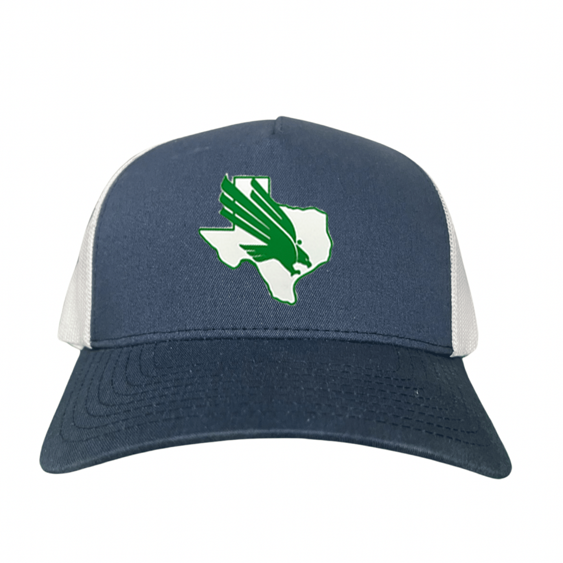 North Texas Diving Eagle Rubber Patch / 265 / UNT001 / MM - Black / White Curved Bill Mesh Snapback - Club Rehab