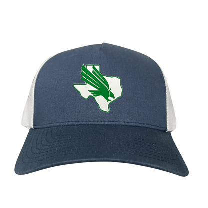 North Texas Diving Eagle Rubber Patch / 265 / UNT001 / MM - Black / White Curved Bill Mesh Snapback - Club Rehab