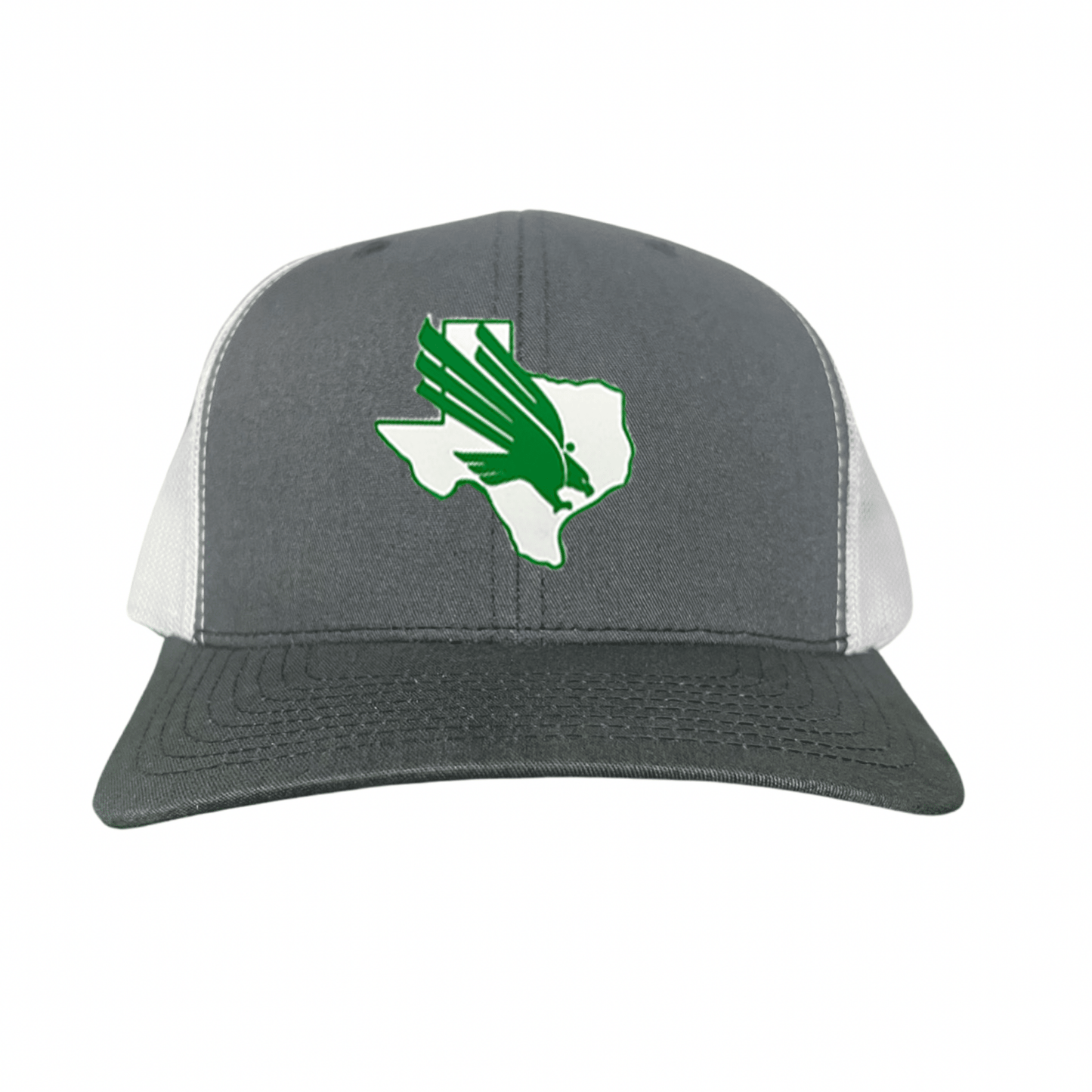 North Texas Diving Eagle Rubber Patch / 265 / UNT001 / MM - Green / White Curved Bill Mesh Snapback - Club Rehab
