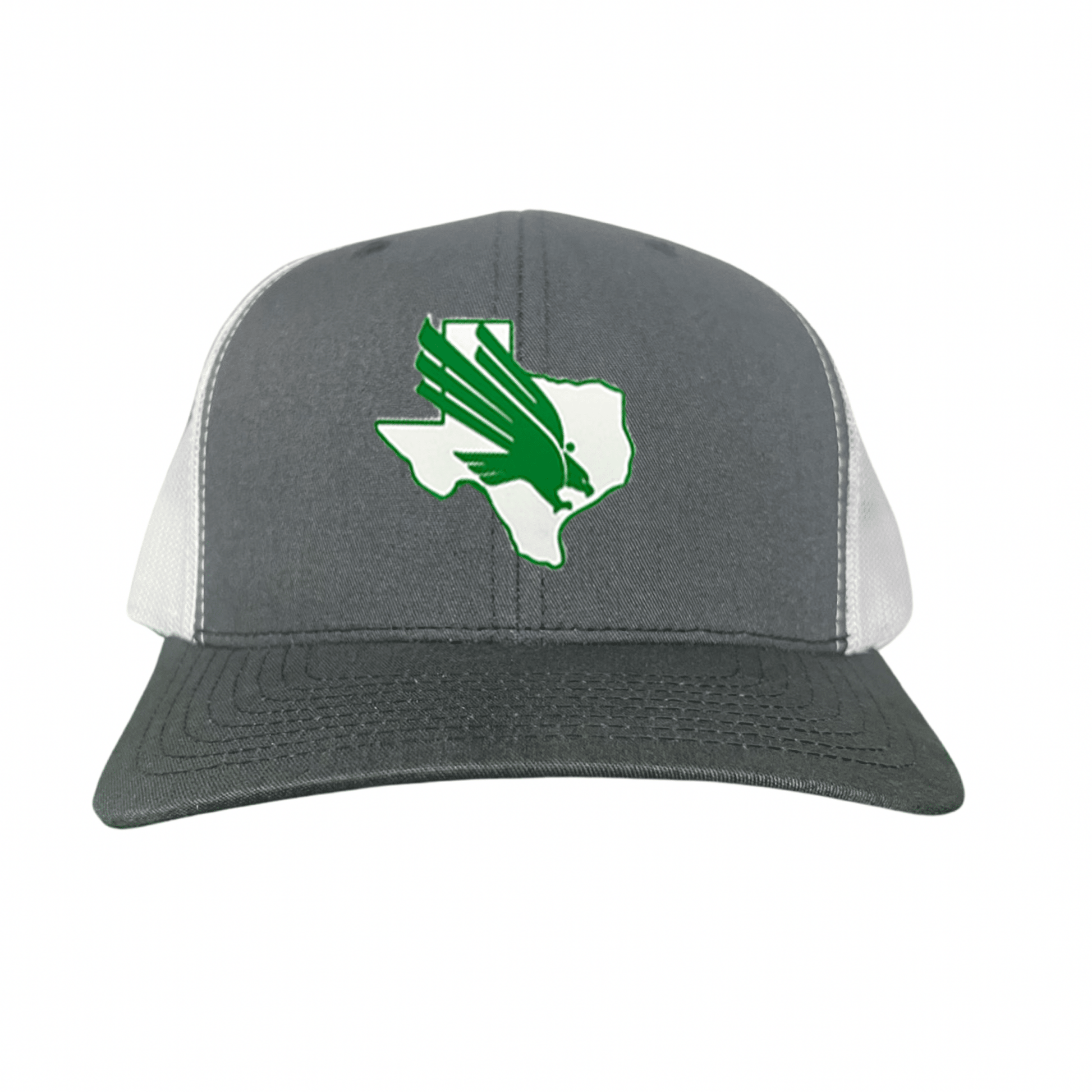North Texas Diving Eagle Rubber Patch / 265 / UNT001 / MM - Green / White Curved Bill Mesh Snapback - Club Rehab