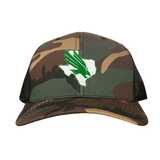 Camo / Black Curved Bill Mesh Snapback