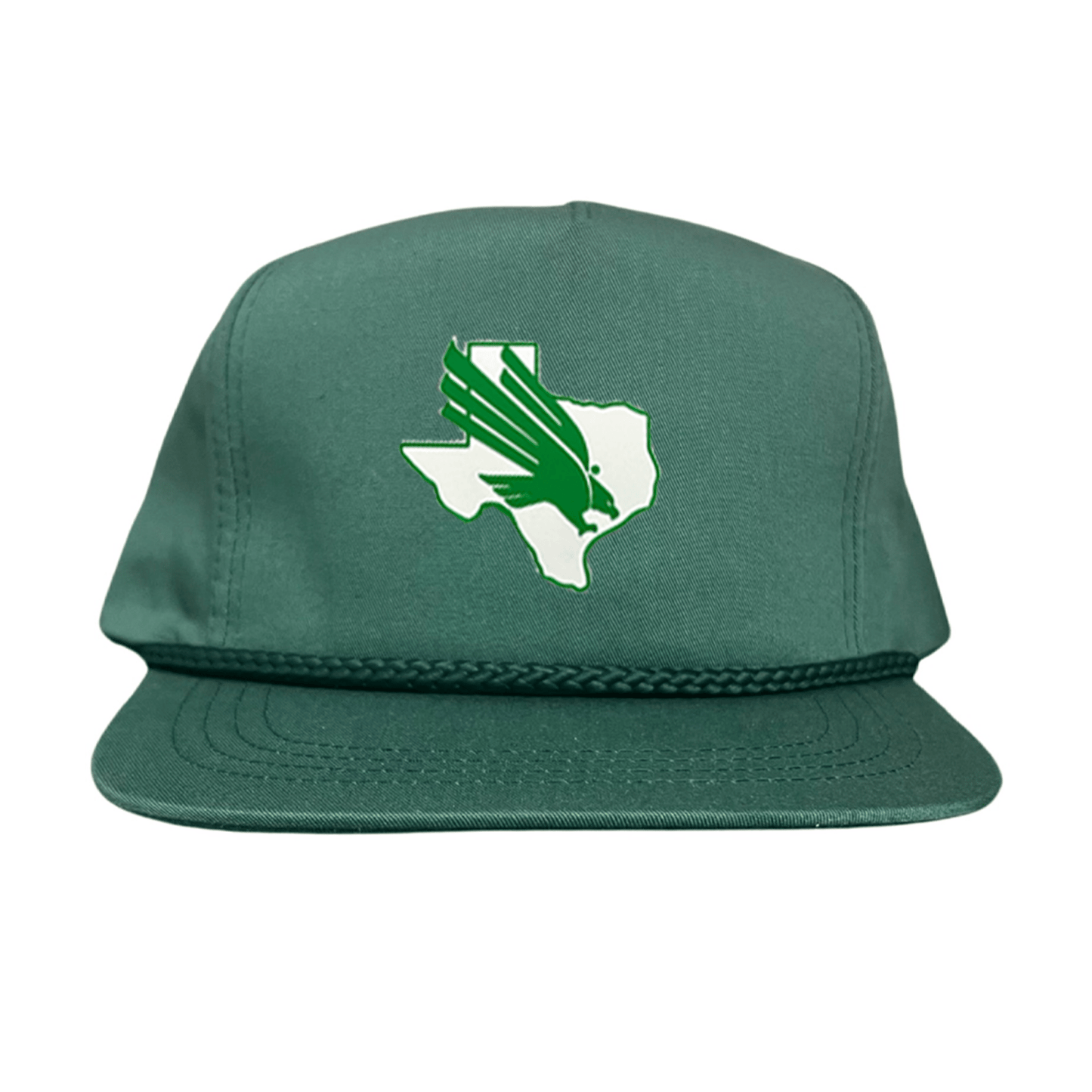North Texas Diving Eagle Rubber Patch / 265 / UNT001 / MM - Flatbill Green Rope Canvas Snapback - Club Rehab