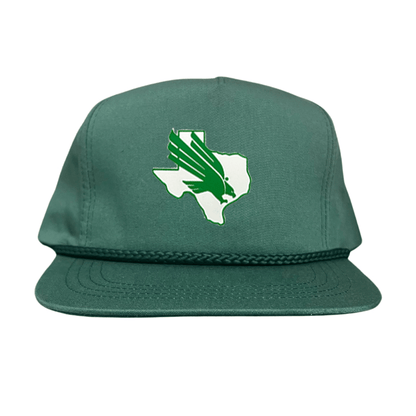 North Texas Diving Eagle Rubber Patch / 265 / UNT001 / MM - Flatbill Green Rope Canvas Snapback - Club Rehab