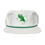 Flatbill White with Green Rope