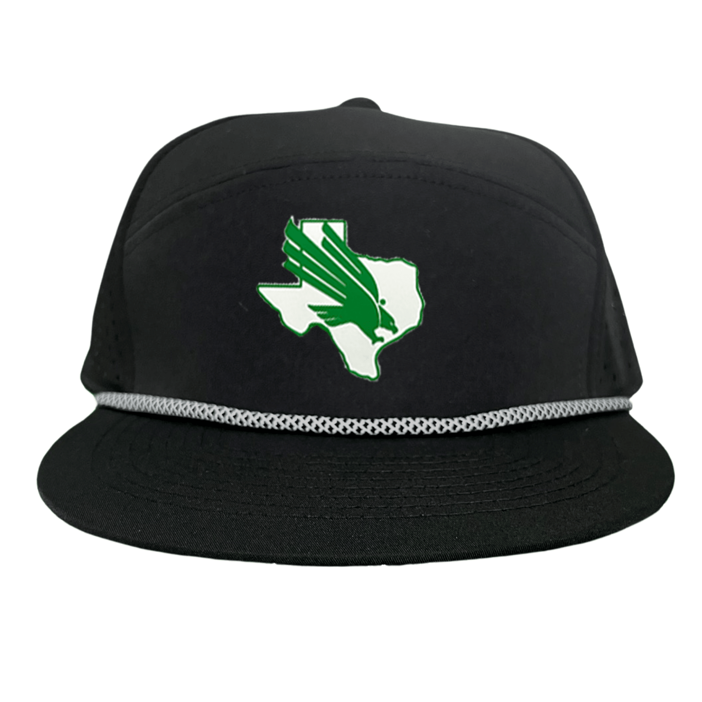 North Texas Diving Eagle Rubber Patch / 265 / UNT001 / MM - Flatbill White with Black/White Rope Laser Cut - Club Rehab