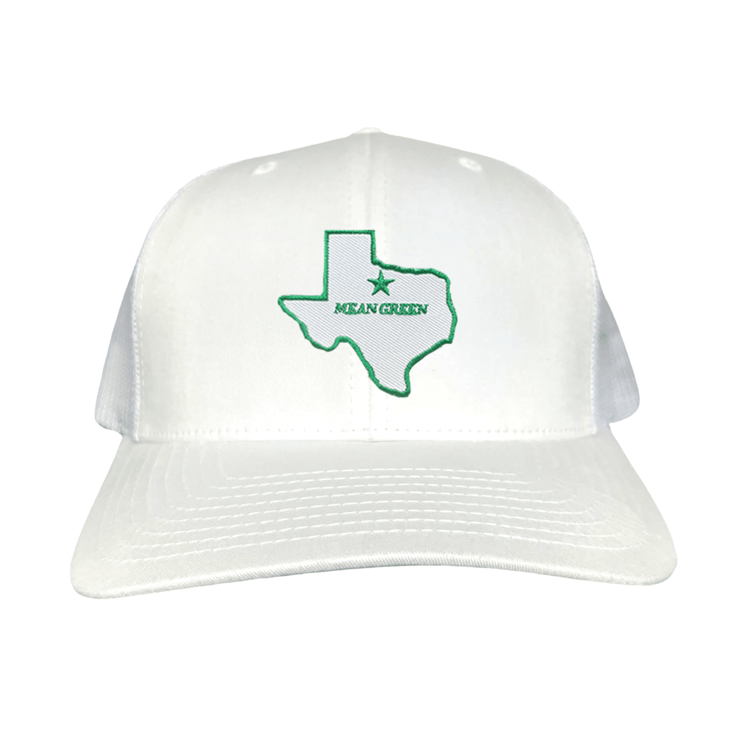 North Texas State of Texas Mean Green / 264 / UNT087 / MM - White Curved Bill Mesh Snapback - Club Rehab