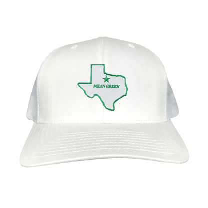 North Texas State of Texas Mean Green / 264 / UNT087 / MM - White Curved Bill Mesh Snapback - Club Rehab