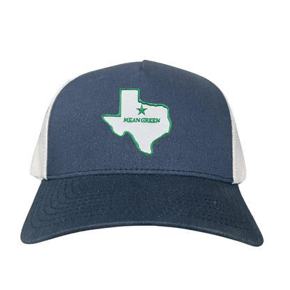 North Texas State of Texas Mean Green / 264 / UNT087 / MM - Navy Mesh Snapback Curved Bill Mesh Snapback - Club Rehab