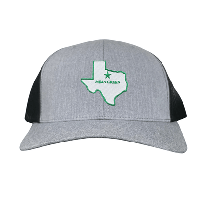 North Texas State of Texas Mean Green / 264 / UNT087 / MM - Heather Grey / Black Curved Bill Mesh Snapback - Club Rehab