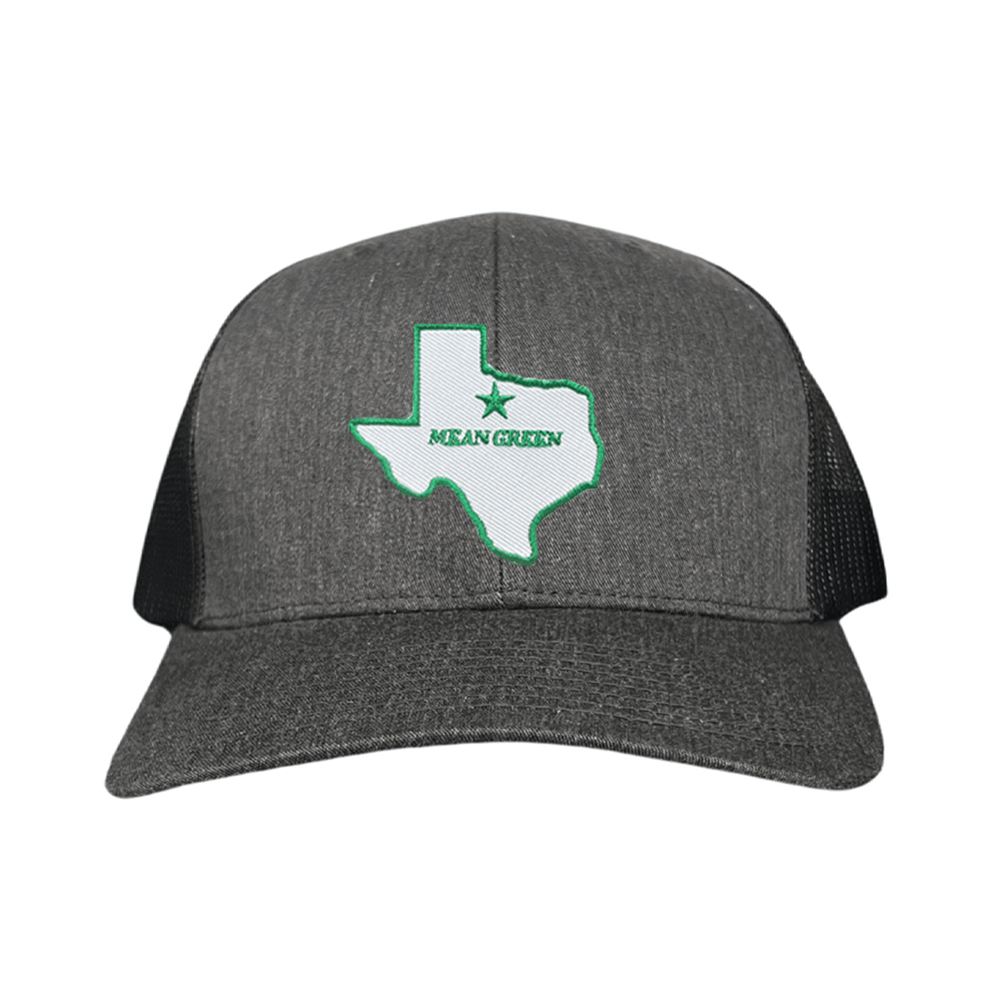 North Texas State of Texas Mean Green / 264 / UNT087 / MM - Dark Heather / Black Curved Bill Mesh Snapback - Club Rehab