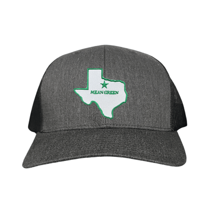 North Texas State of Texas Mean Green / 264 / UNT087 / MM - Dark Heather / Black Curved Bill Mesh Snapback - Club Rehab