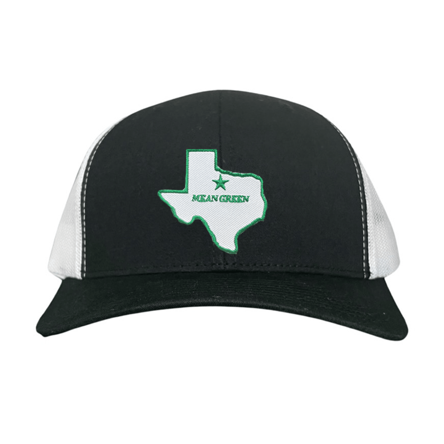 North Texas State of Texas Mean Green / 264 / UNT087 / MM - Black / White Curved Bill Mesh Snapback - Club Rehab