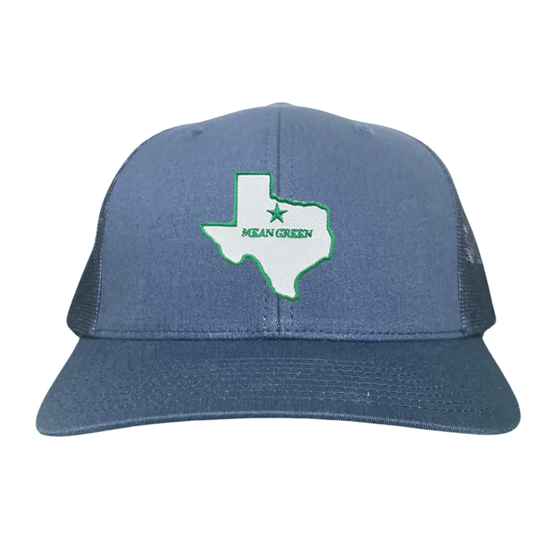 North Texas State of Texas Mean Green / 264 / UNT087 / MM - Green / White Curved Bill Mesh Snapback - Club Rehab