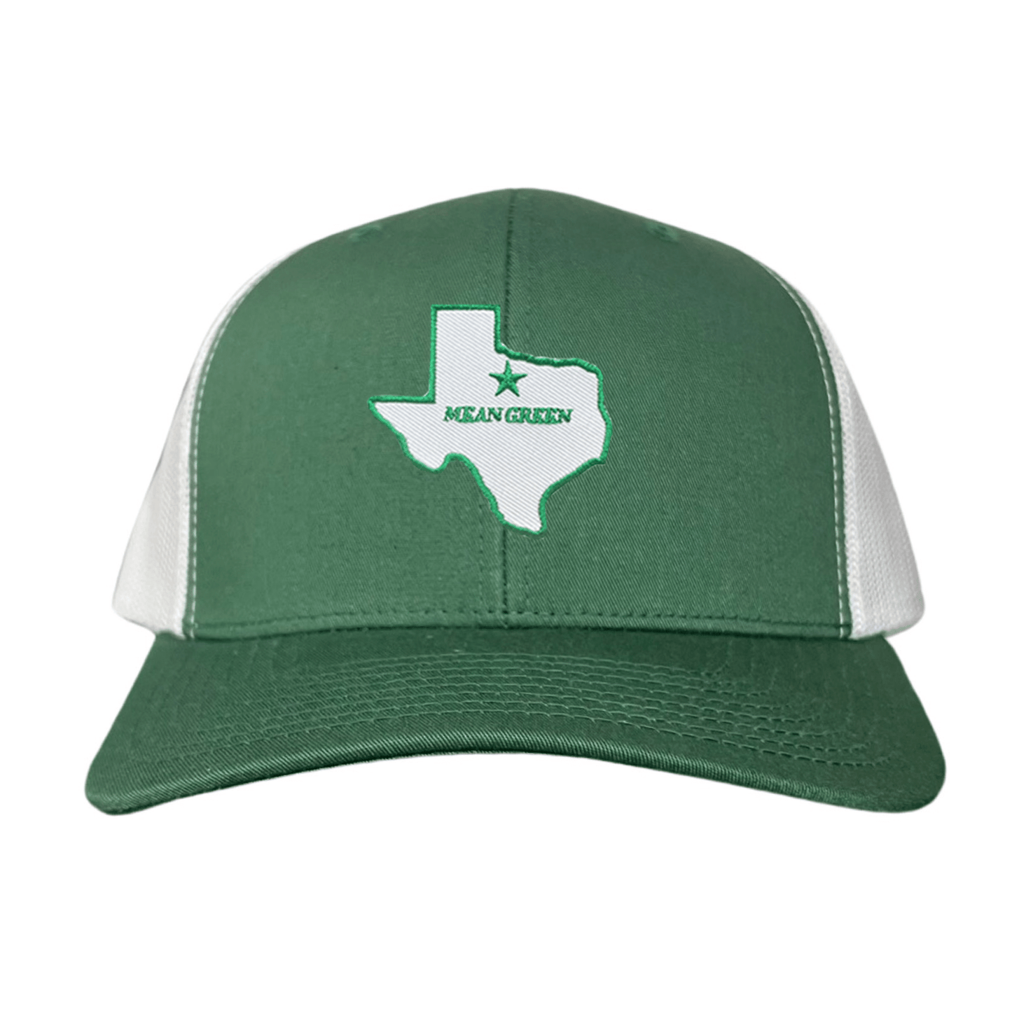North Texas State of Texas Mean Green / 264 / UNT087 / MM - Green / White Curved Bill Mesh Snapback - Club Rehab