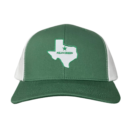 North Texas State of Texas Mean Green / 264 / UNT087 / MM - Green / White Curved Bill Mesh Snapback - Club Rehab