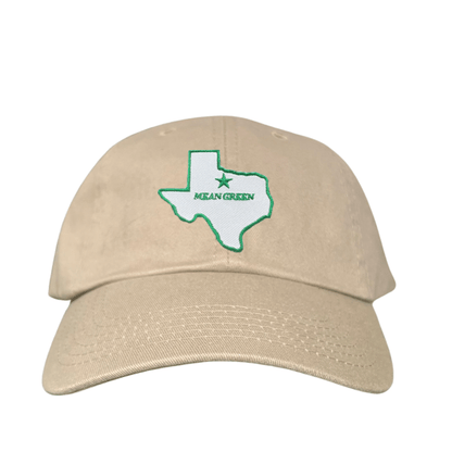 North Texas State of Texas Mean Green / 264 / UNT087 / MM - Dad Hat Khaki - Club Rehab