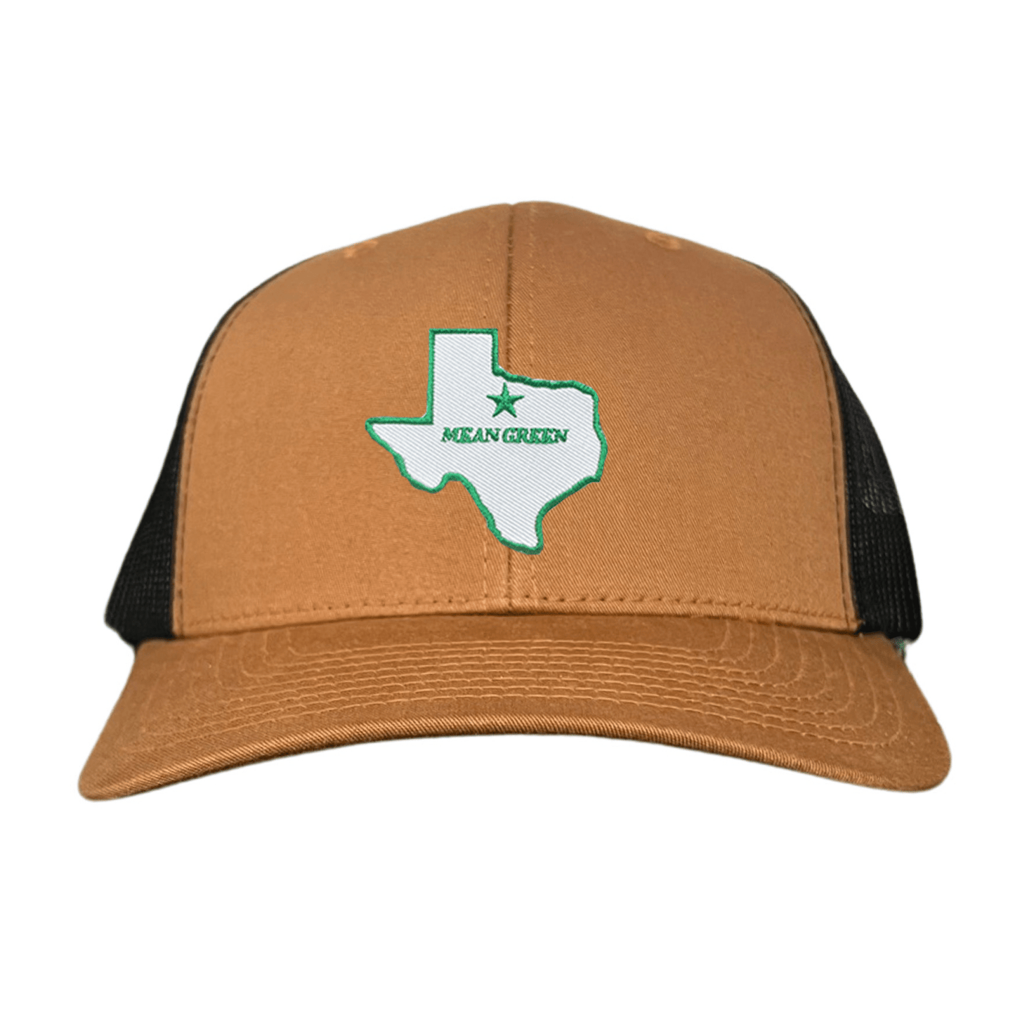 North Texas State of Texas Mean Green / 264 / UNT087 / MM - Caramel / Black Curved Bill Mesh Snapback - Club Rehab