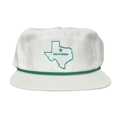 North Texas State of Texas Mean Green / 264 / UNT087 / MM - Flatbill White with Green Rope - Club Rehab