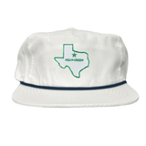 Flatbill White with Navy Rope