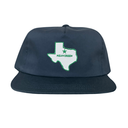North Texas State of Texas Mean Green / 264 / UNT087 / MM - Flatbill Navy Canvas Snapback - Club Rehab