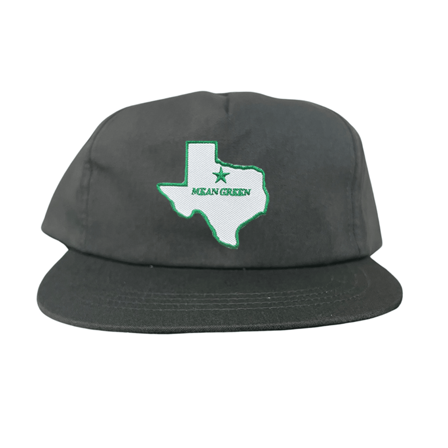 North Texas State of Texas Mean Green / 264 / UNT087 / MM - Flatbill Charcoal Canvas Snapback - Club Rehab