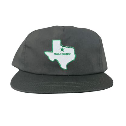 North Texas State of Texas Mean Green / 264 / UNT087 / MM - Flatbill Charcoal Canvas Snapback - Club Rehab