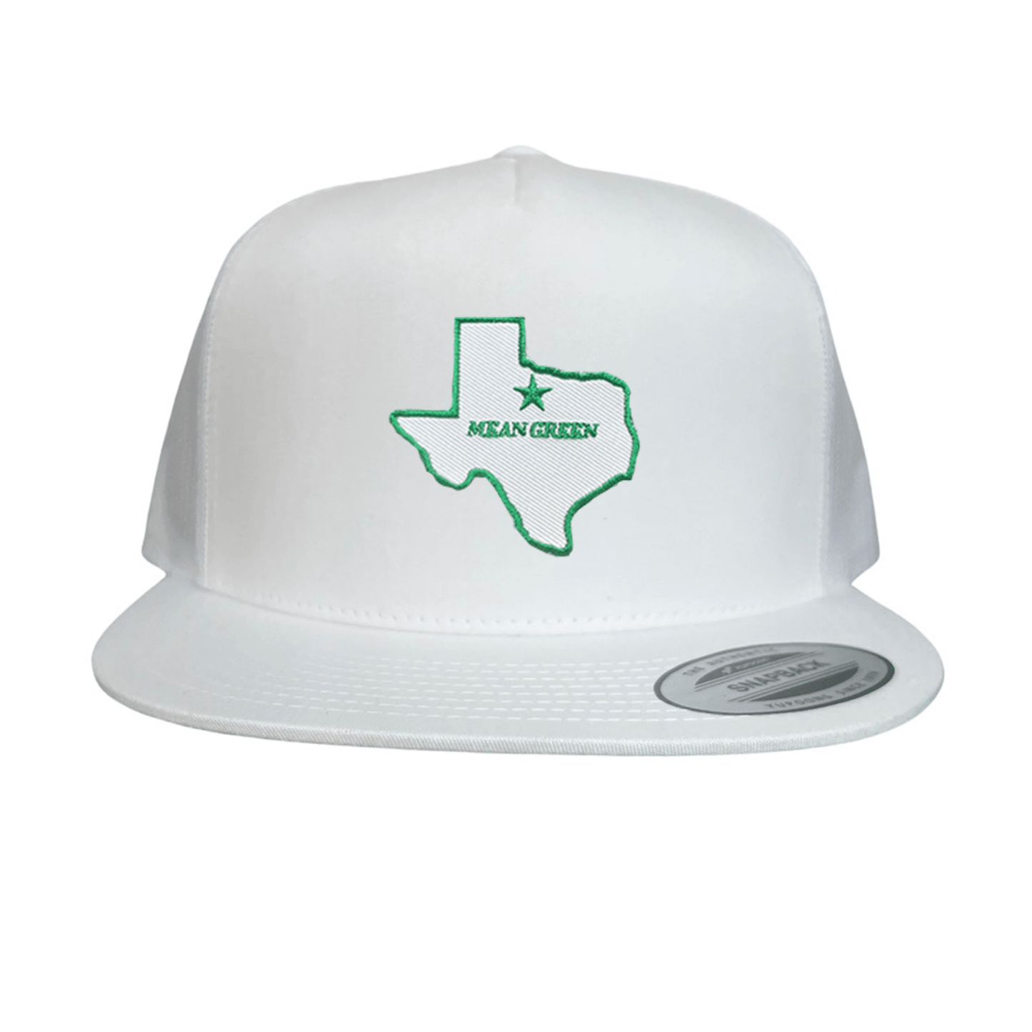 North Texas State of Texas Mean Green / 264 / UNT087 / MM - Flatbill White Mesh Snapback - Club Rehab