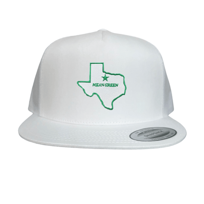 North Texas State of Texas Mean Green / 264 / UNT087 / MM - Flatbill White Mesh Snapback - Club Rehab