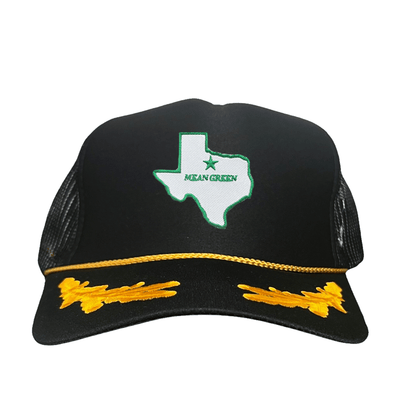 North Texas State of Texas Mean Green / 264 / UNT087 / MM - Foam Black/Gold Mesh Snapback - Club Rehab
