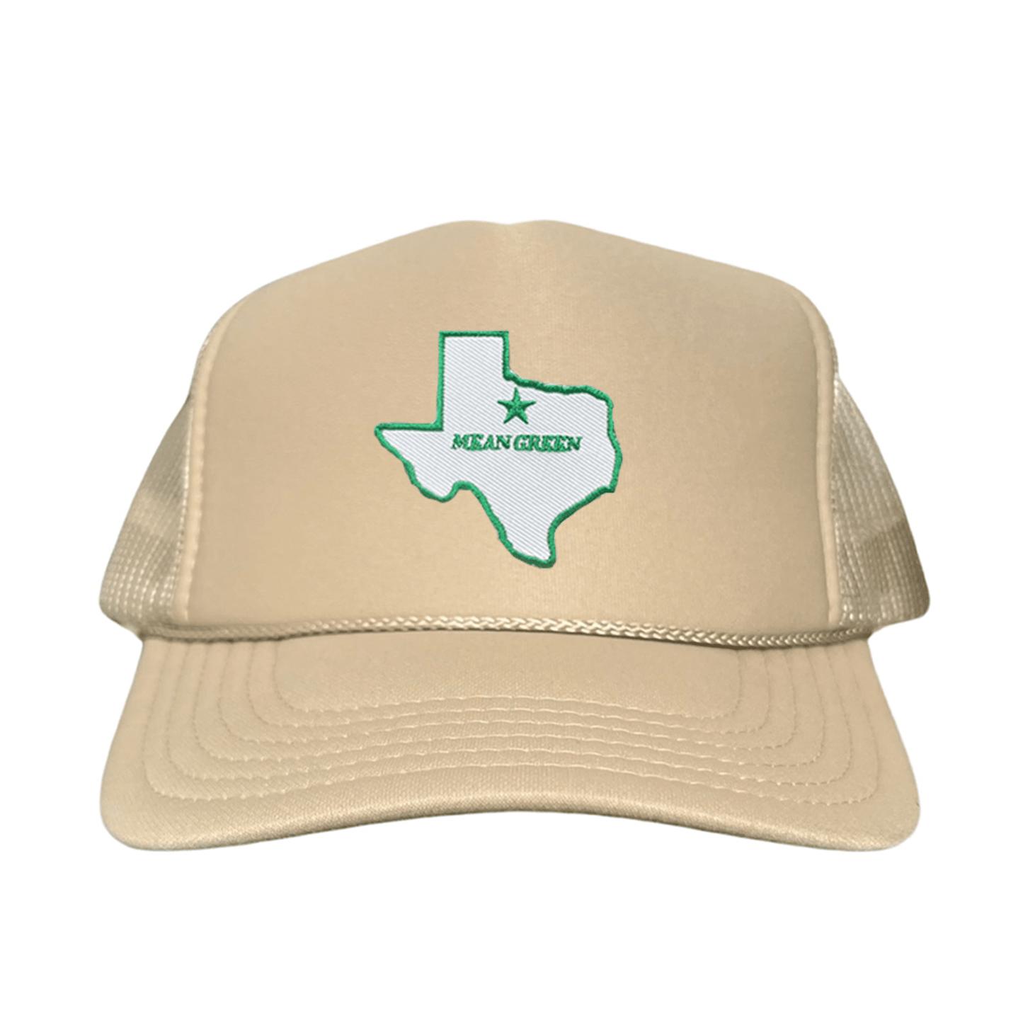 North Texas State of Texas Mean Green / 264 / UNT087 / MM - Foam Khaki Mesh Snapback - Club Rehab