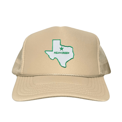 North Texas State of Texas Mean Green / 264 / UNT087 / MM - Foam Khaki Mesh Snapback - Club Rehab