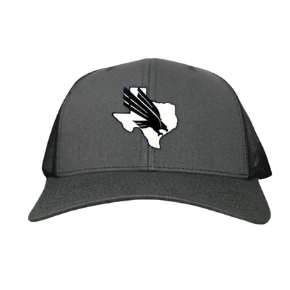 North Texas UNT Bird Black & White / 245 / MM - Charcoal Curved Bill Mesh Snapback - Club Rehab