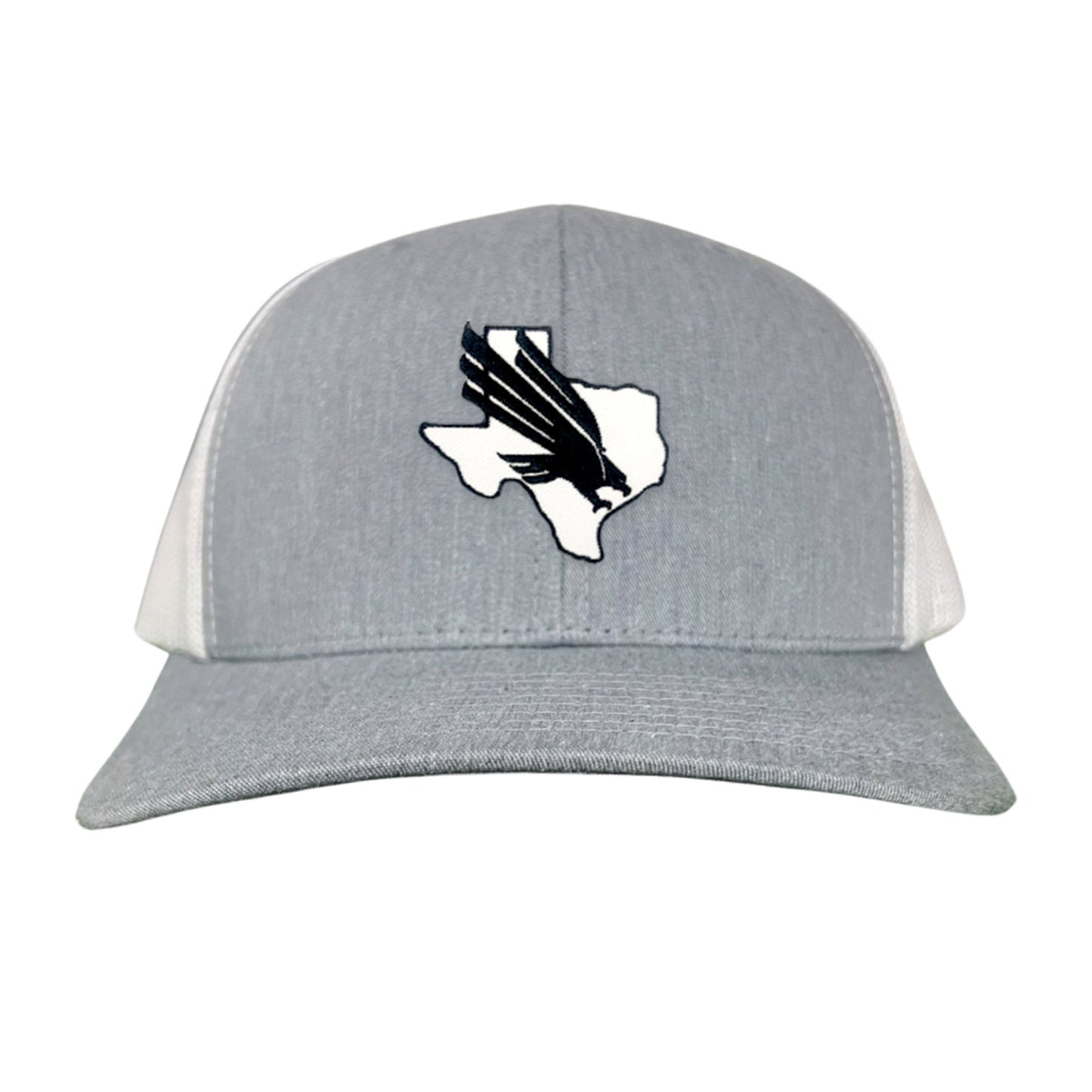 North Texas UNT Bird Black & White / 245 / MM - Heather Grey / White Curved Bill Mesh Snapback - Club Rehab