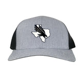 Heather Grey / Black Curved Bill Mesh Snapback