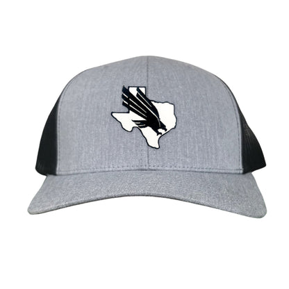 North Texas UNT Bird Black & White / 245 / MM - Heather Grey / Black Curved Bill Mesh Snapback - Club Rehab