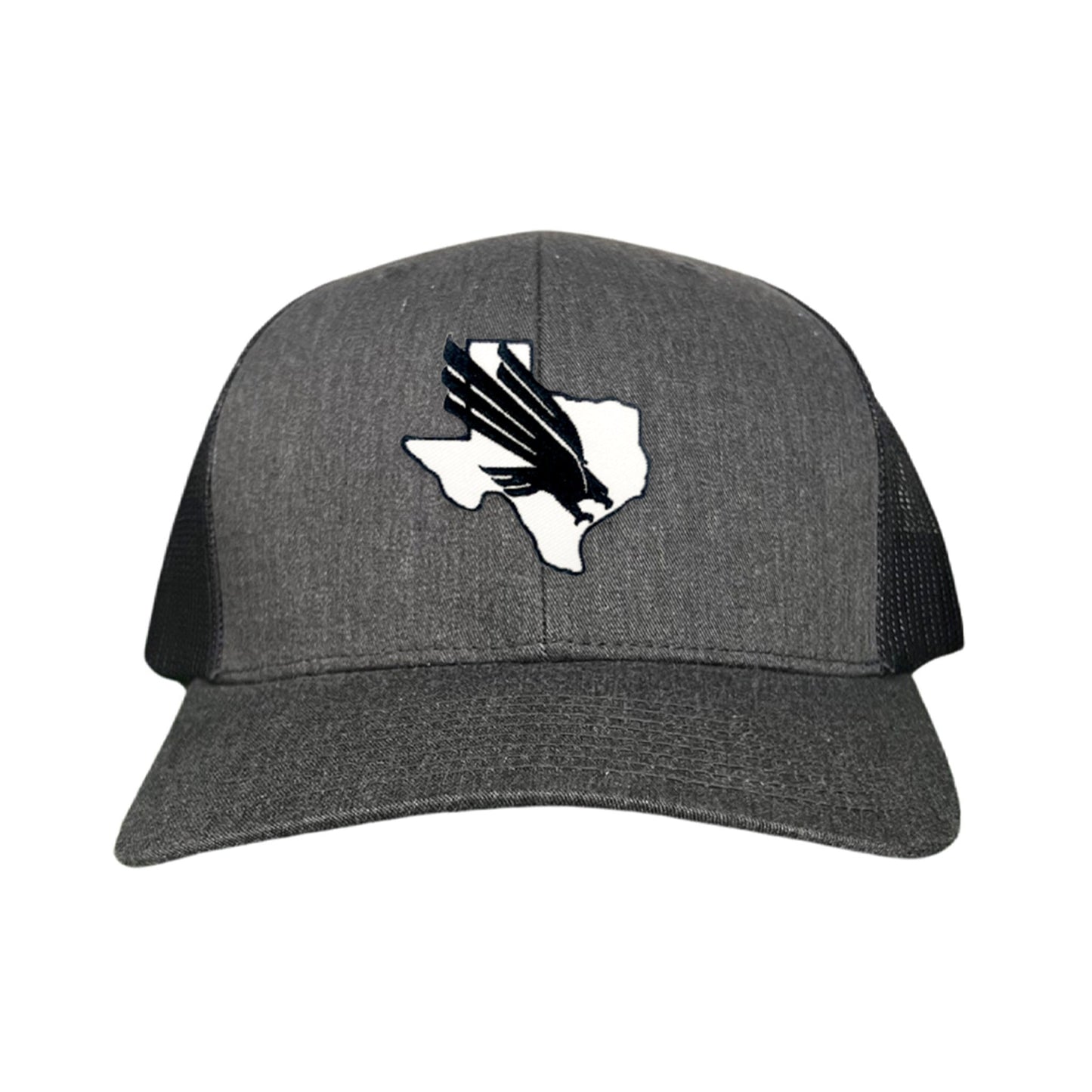 North Texas UNT Bird Black & White / 245 / MM - Dark Heather / Black Curved Bill Mesh Snapback - Club Rehab