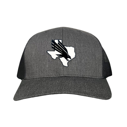 North Texas UNT Bird Black & White / 245 / MM - Dark Heather / Black Curved Bill Mesh Snapback - Club Rehab