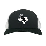 Black / White Curved Bill Mesh Snapback