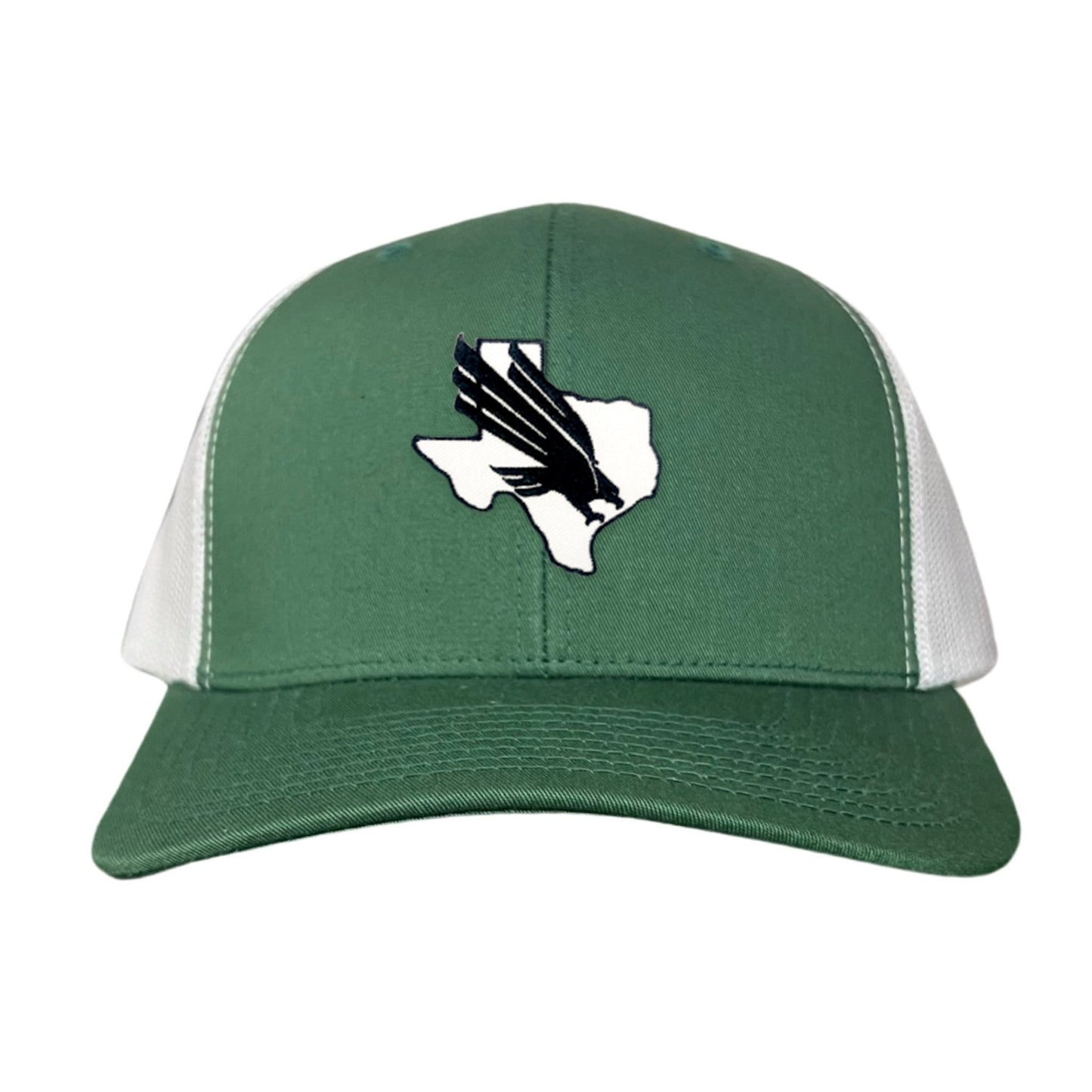 North Texas UNT Bird Black & White / 245 / MM - Green / White Curved Bill Mesh Snapback - Club Rehab