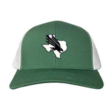 Green / White Curved Bill Mesh Snapback