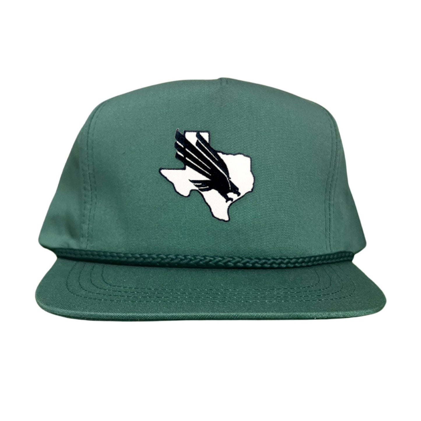 North Texas UNT Bird Black & White / 245 / MM - Flatbill Green Rope Canvas Snapback - Club Rehab