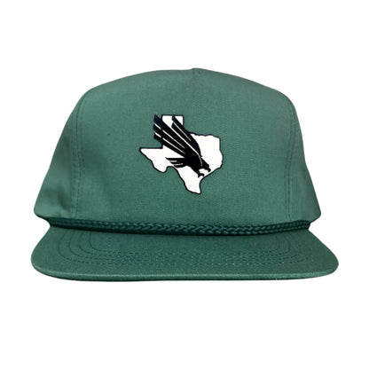North Texas UNT Bird Black & White / 245 / MM - Flatbill Green Rope Canvas Snapback - Club Rehab