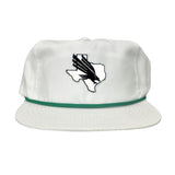 Flatbill White with Green Rope