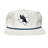 Flatbill White with Navy Rope