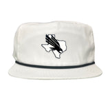 Flatbill White with Black Rope