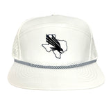 Flatbill White with Black/White Rope Laser Cut