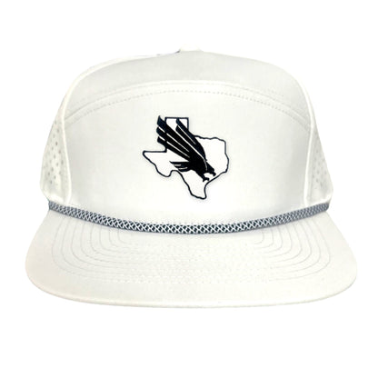North Texas UNT Bird Black & White / 245 / MM - Flatbill White with Black/White Rope Laser Cut - Club Rehab