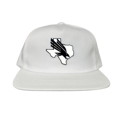 North Texas UNT Bird Black & White / 245 / MM - Flatbill White Canvas Snapback - Club Rehab