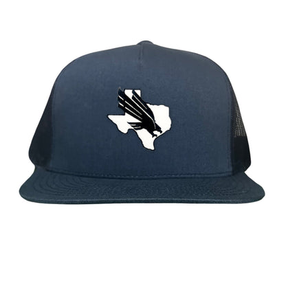 North Texas UNT Bird Black & White / 245 / MM - Flatill Navy Mesh Snapback - Club Rehab