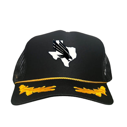 North Texas UNT Bird Black & White / 245 / MM - Foam Black/Gold Mesh Snapback - Club Rehab